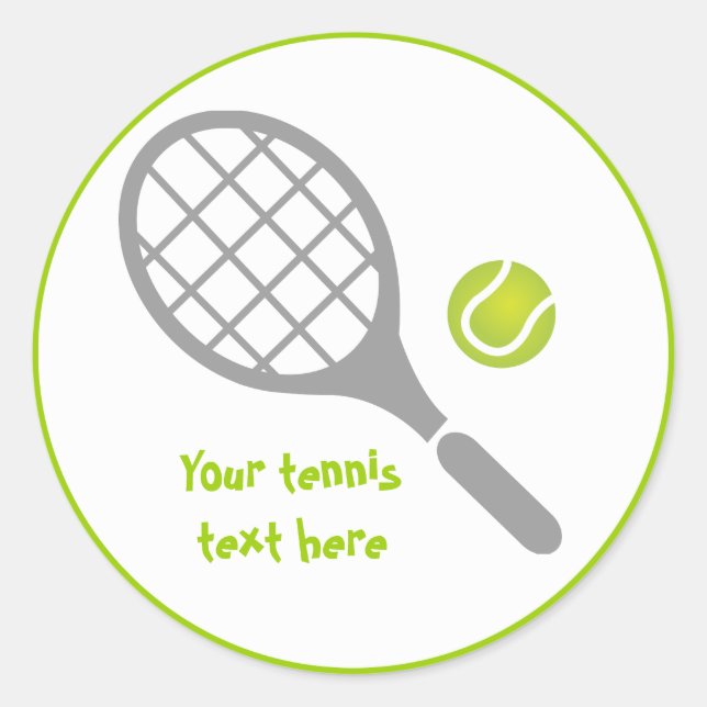Tennis racket and ball custom classic round sticker (Front)