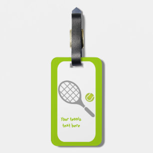 Tennis racket and ball custom luggage tag