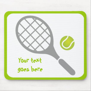 Tennis racket and ball custom mouse pad