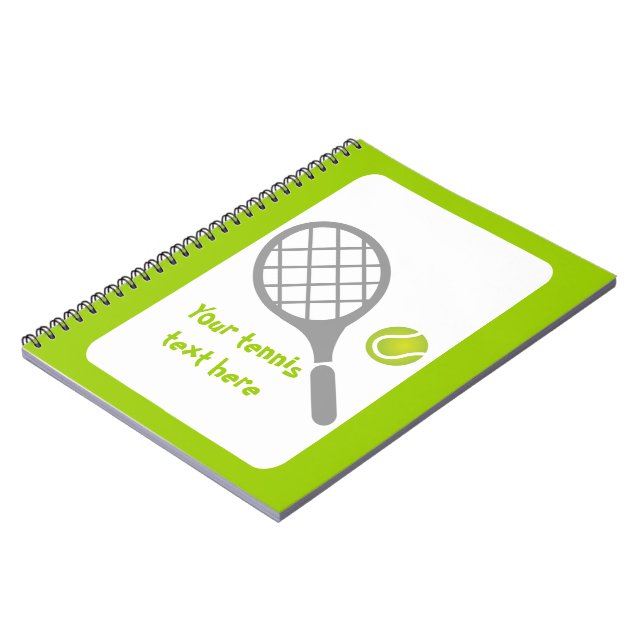 Tennis racket and ball custom notebook (Left Side)