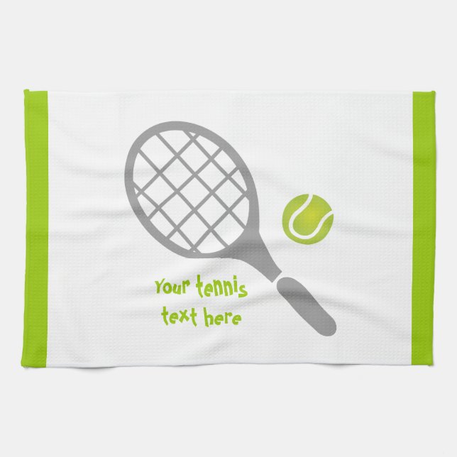 Tennis racket and ball custom tea towel (Horizontal)