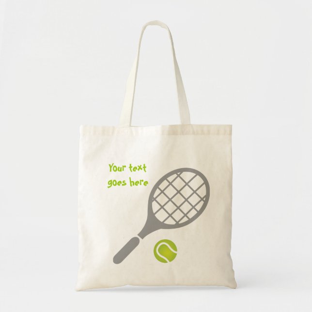 Tennis racket and ball custom tote bag (Front)