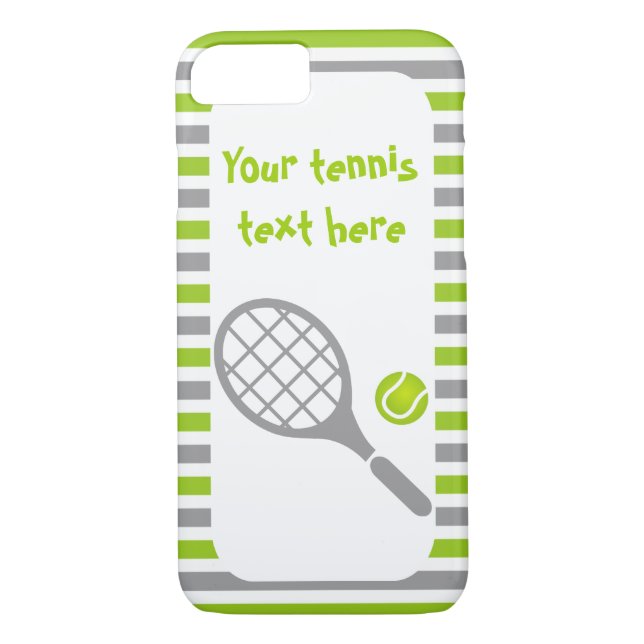 Tennis racket and ball green stripes Case-Mate iPhone case (Back)