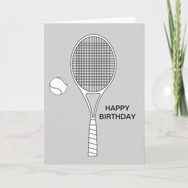 Tennis Racket and Ball Greeting Card (Front)