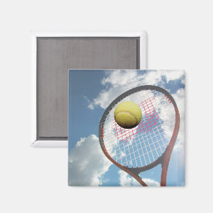Tennis Racket and Ball in the Air Magnet