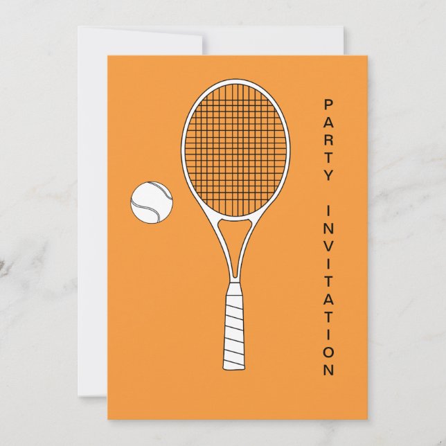 Tennis Racket and Ball Invitation (Front)