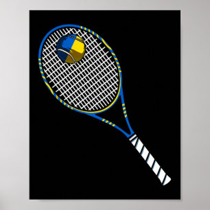Tennis Racket And Ll Flag Of Ukraine  Poster