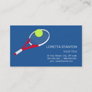Tennis racket and tennis ball business card