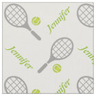 Tennis racket, ball and your name personalised