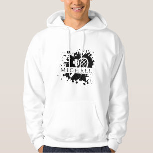 Tennis Racket Ball Ink Splash Personalised Stylish Hoodie