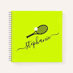 Tennis Racket & Ball Name Monogram Personalised Notebook