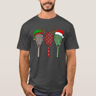 Tennis Racket Christmas Hat Rein Anlter Game Sport T-Shirt