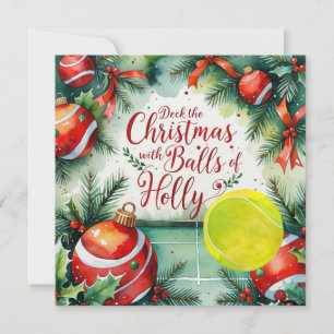 Tennis Racket  Christmas themed Holiday Card