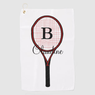 Tennis Racket Design Golf Towel