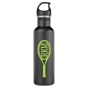 Tennis Racket Monogram Yellow Black Personalised 710 Ml Water Bottle