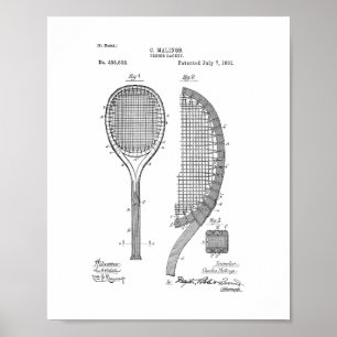 Tennis Racket Patent Poster