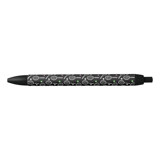Tennis Racket Pattern Black Black Ink Pen (Front)