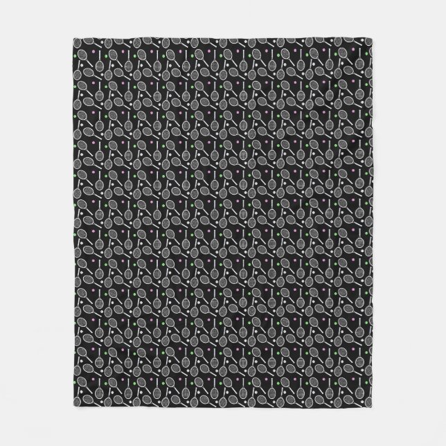 Tennis Racket Pattern  Fleece Blanket (Front)