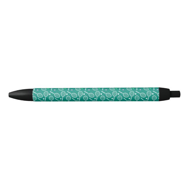 Tennis Racket Pattern Green  Black Ink Pen (Front)