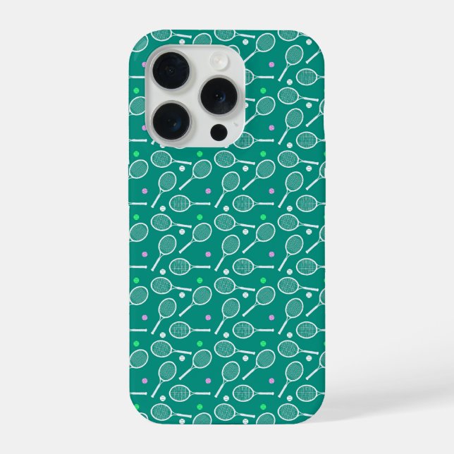 Tennis Racket Pattern  Green   iPhone Case (Back)