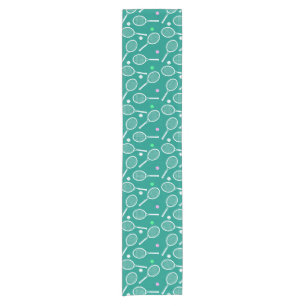 Tennis Racket Pattern  Green   Short Table Runner
