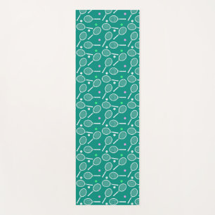 Tennis Racket Pattern  Green  Yoga Mat