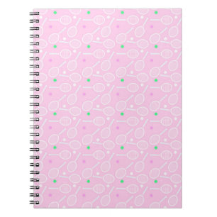 Tennis Racket Pattern Pastel Pink   Notebook
