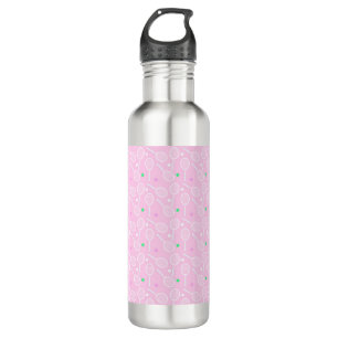 Tennis Racket Pattern Pink   710 Ml Water Bottle