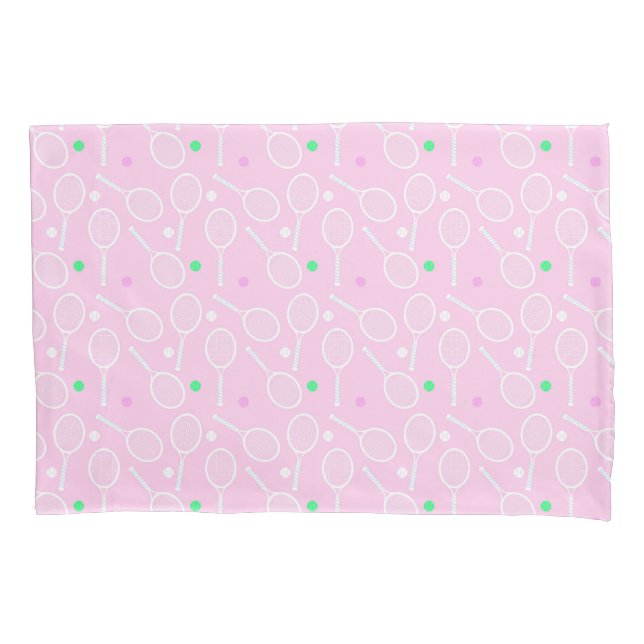 Tennis Racket Pattern Pink   Pillowcase (Front)