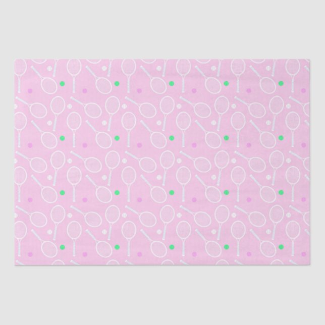 Tennis Racket Pattern Pink  Tissue Paper (Front)