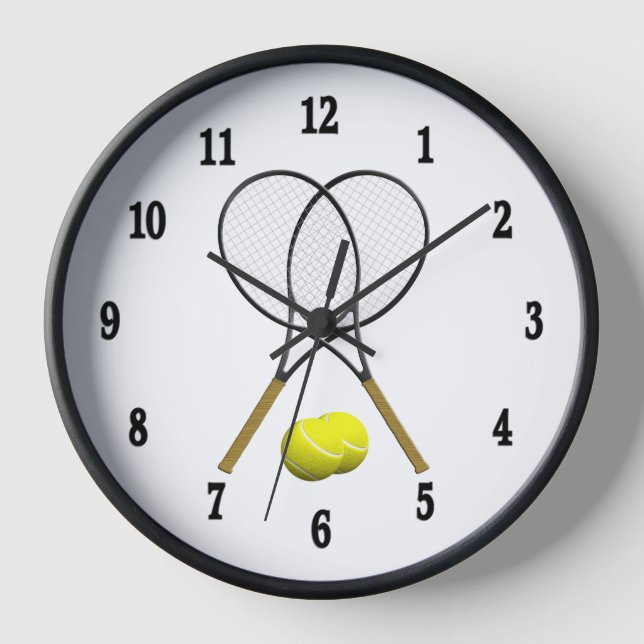 Tennis Racket Sport Wall Clock (Front)