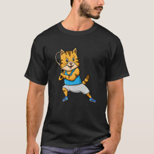 Tennis Racket Sports  Cat Whisperer Kitty Meow T-Shirt