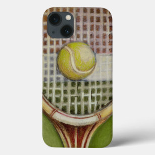 Tennis Racket with Ball Laying on Court iPhone 13 Case