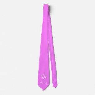 Tennis Rackets and Ball Deep Pink  Tie