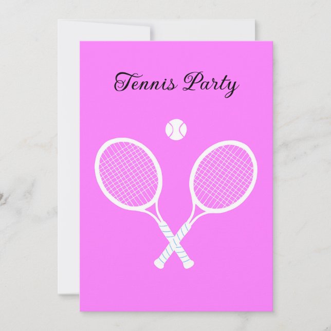 Tennis Rackets and Ball Party Personalised Invitation (Front)
