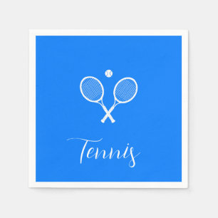 Tennis Rackets and Ball Ultramarine Blue Napkin