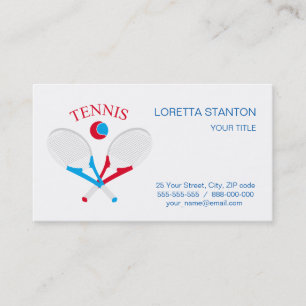 Tennis rackets and tennis ball business card