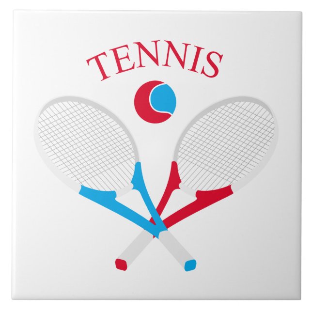 Tennis rackets and tennis ball ceramic tile (Front)