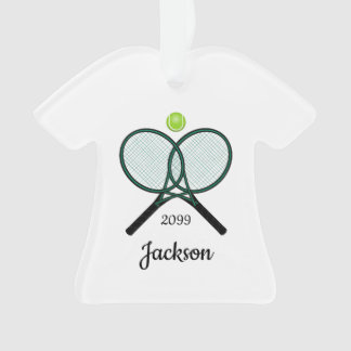 Tennis Rackets & Ball Christmas Acrylic Ornament