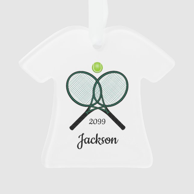 Tennis Rackets & Ball Christmas Acrylic Ornament (Front)