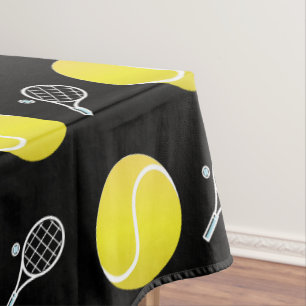 Tennis Rackets Balls Pattern Player Coach Gift Tablecloth