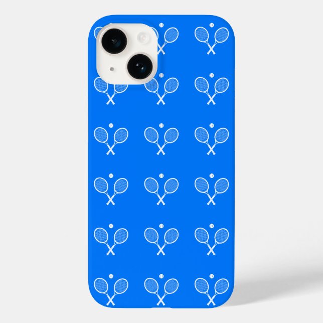 Tennis Rackets Blue Background   Case-Mate iPhone Case (Back)
