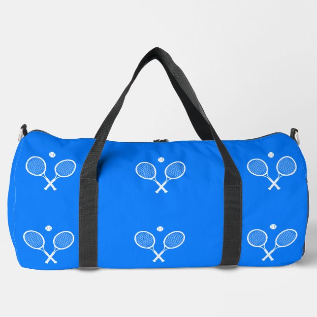 Tennis Rackets Blue Background   Duffle Bag (Front)