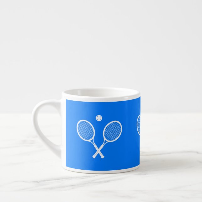 Tennis Rackets Blue Background  Espresso Cup (Left)