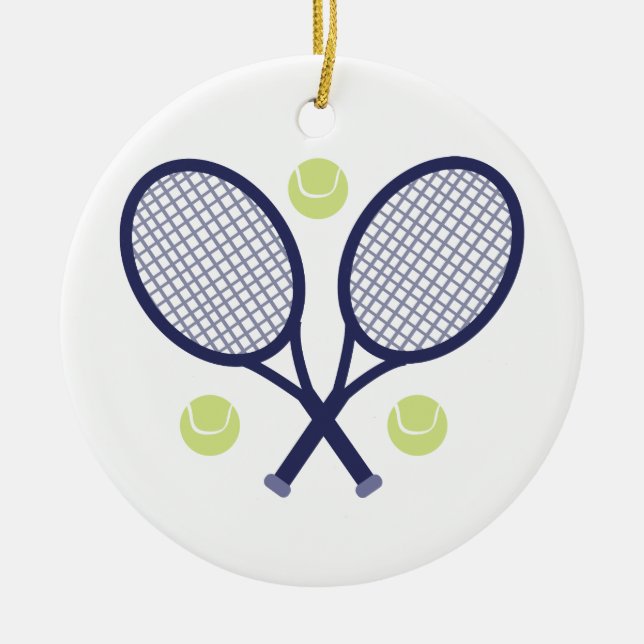 Tennis Rackets Ceramic Ornament (Front)