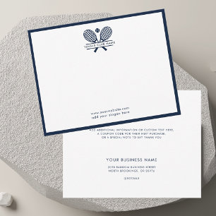 Tennis Rackets Icon Club Name Navy Blue Borders