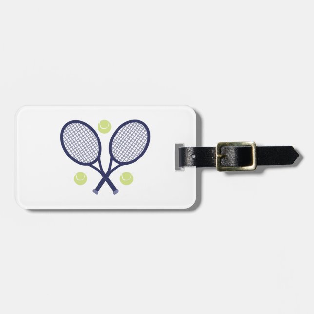 Tennis Rackets Luggage Tag (Front Horizontal)