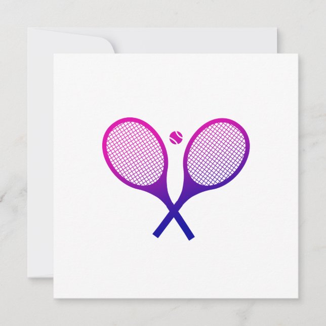 Tennis Rackets Magenta to Purple Ombre   Card (Front)