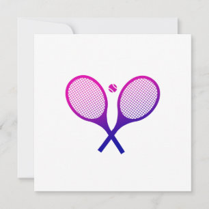 Tennis Rackets Magenta to Purple Ombre   Card