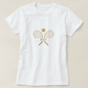 Tennis Rackets & Name Personalised Tennis T-Shirt